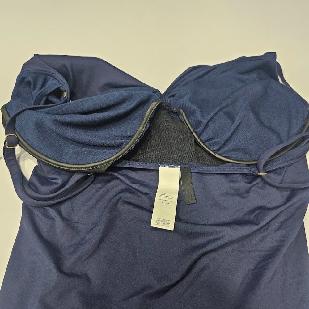 Lauren Ralph Lauren Toggle-Trim Tankini Top Navy - Picture 6 of 7